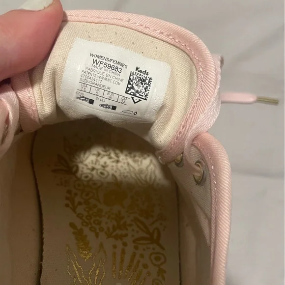Keds x Rifle Paper Co Sneaker Women's Size 7.5 Pink Embroidered Floral Flower - Picture 8 of 10